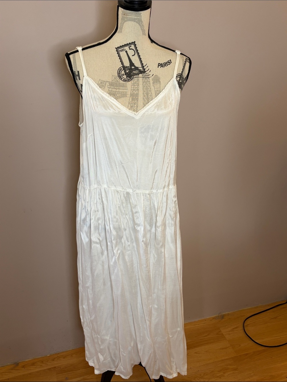 April Cornell White Rayon Maxi Dress / Slip Dress